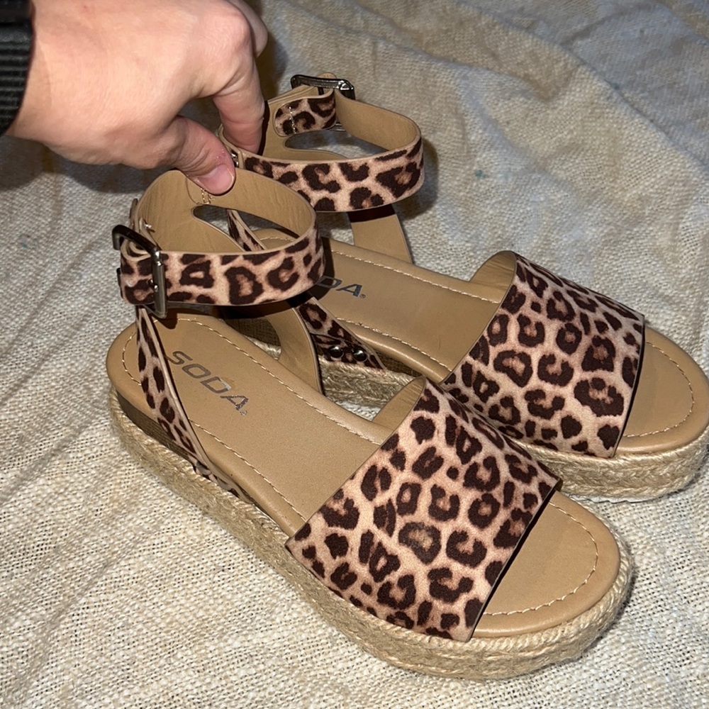 Leopard print soda espadrilles